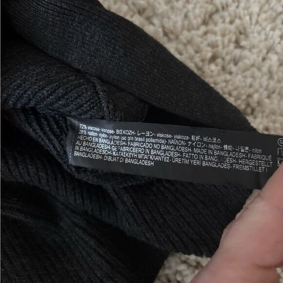 Zara Knit Gray Ribbed Knit Turtleneck Waist Side Tie Chunky Comfy Sweater Medium - Picture 7 of 9